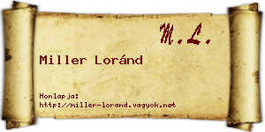 Miller Loránd névjegykártya
