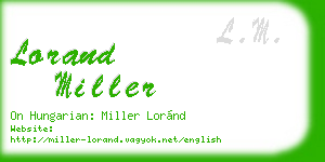 lorand miller business card